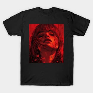 Hot Vampire Girl Blood Rain T-Shirt